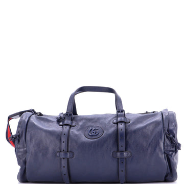 Double G Side Pocket Duffle Bag Leather