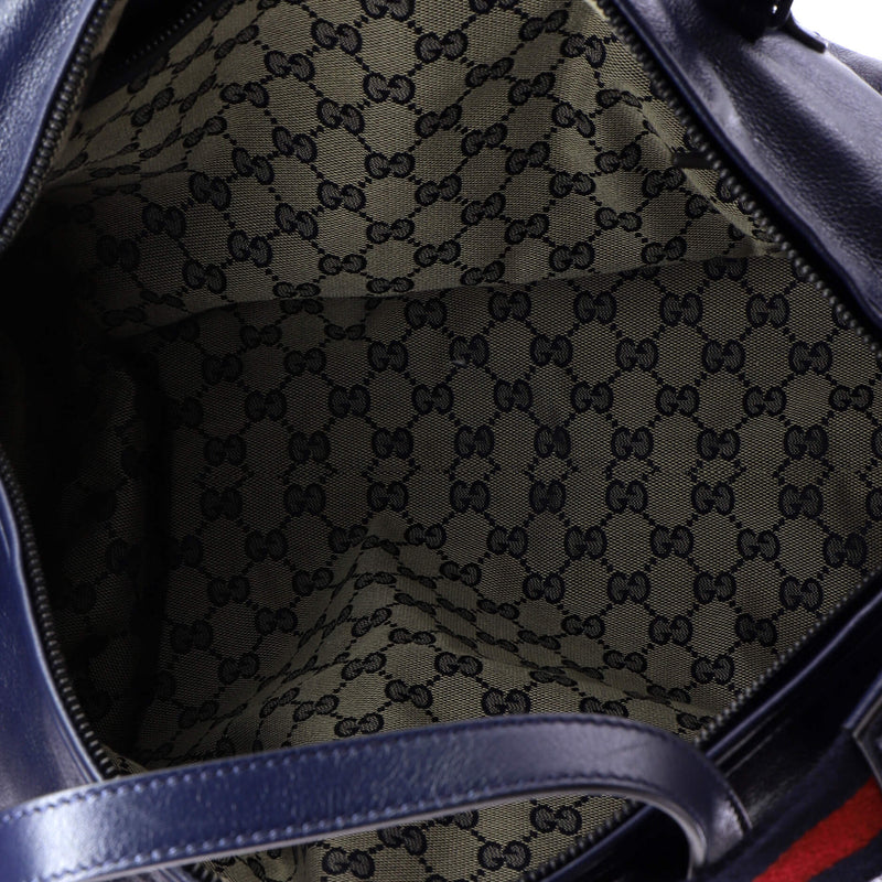 Double G Side Pocket Duffle Bag Leather