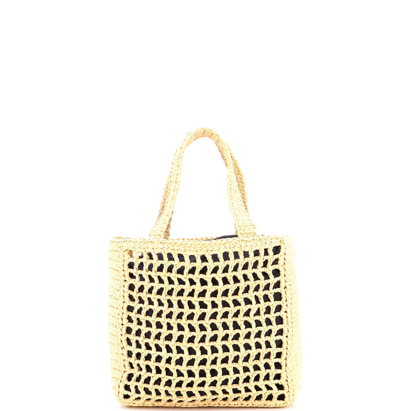 Triangle Logo Open Tote Raffia Small