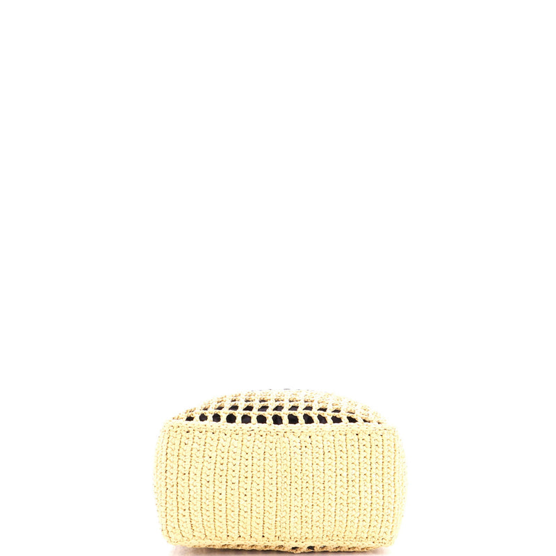 Triangle Logo Open Tote Raffia Small