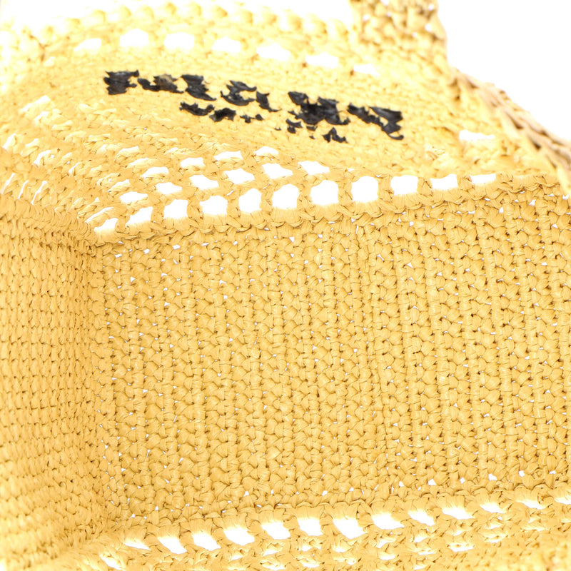 Triangle Logo Open Tote Raffia Small