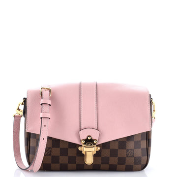 Clapton Handbag Damier And Leather Pm