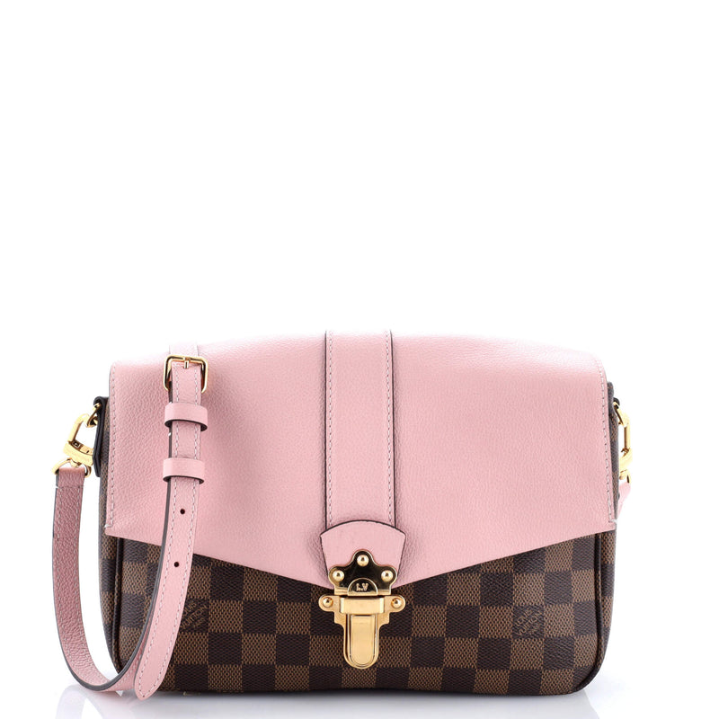 Clapton Handbag Damier And Leather Pm