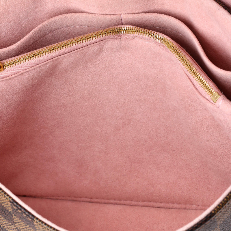 Clapton Handbag Damier And Leather Pm