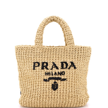 Logo Tote Raffia Small