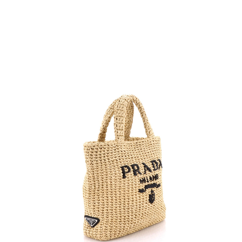 Logo Tote Raffia Small