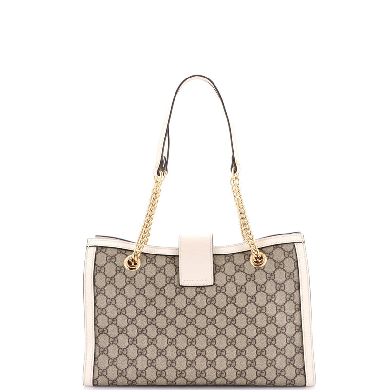 Padlock Chain Tote Gg Coated Canvas With