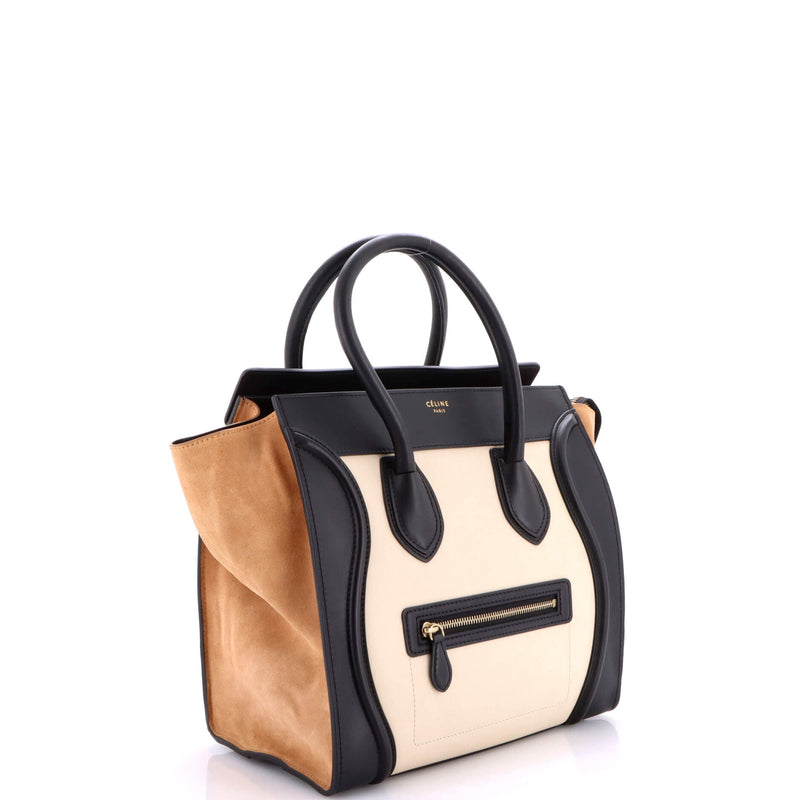 Bicolor Luggage Bag Leather Micro