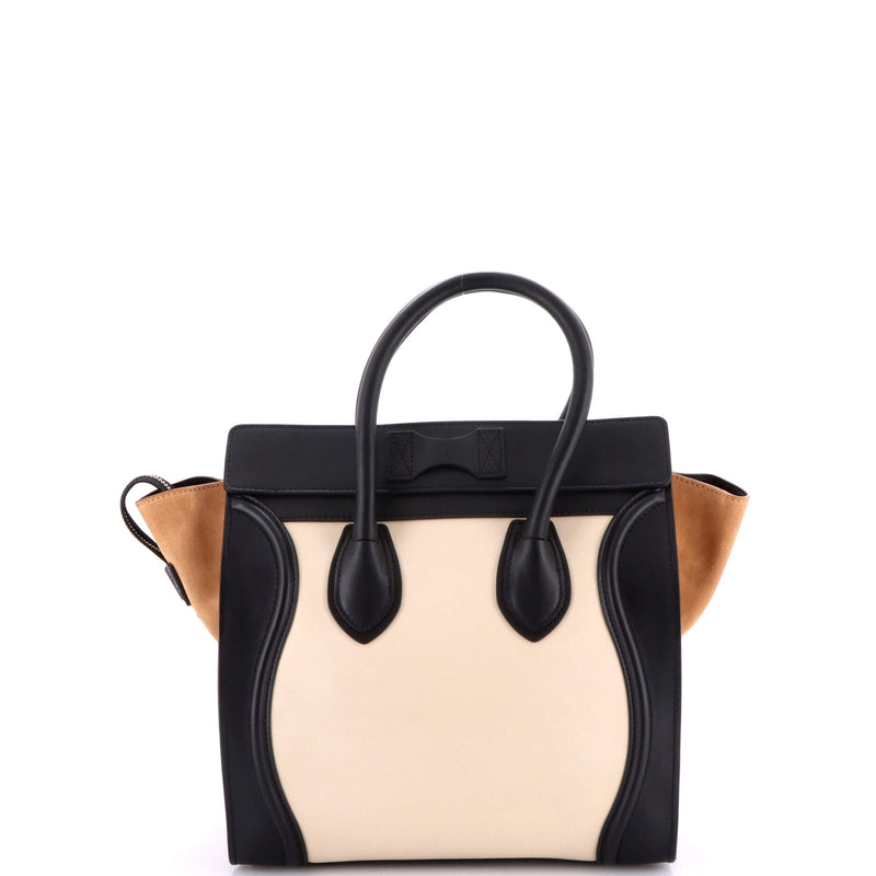 Bicolor Luggage Bag Leather Micro