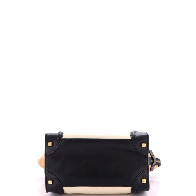 Bicolor Luggage Bag Leather Micro