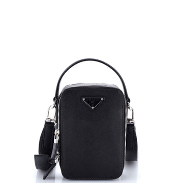 Brique Vertical Crossbody Bag Saffiano