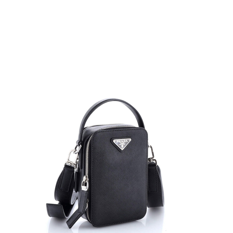 Brique Vertical Crossbody Bag Saffiano