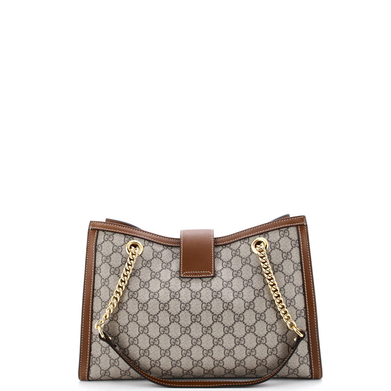 Padlock Chain Tote Gg Coated Canvas With