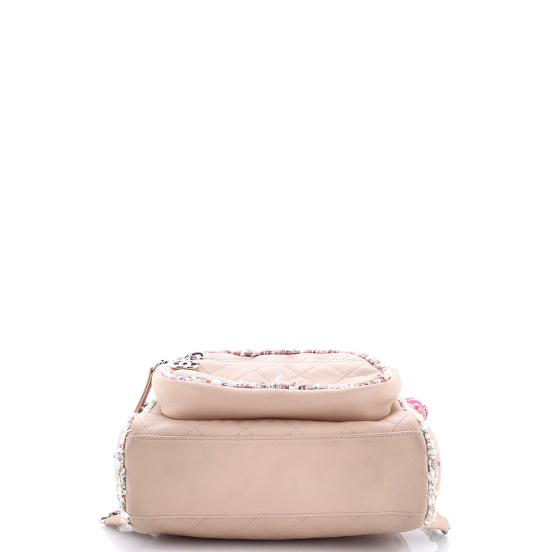 Elegant Trim Backpack Quilted Leather