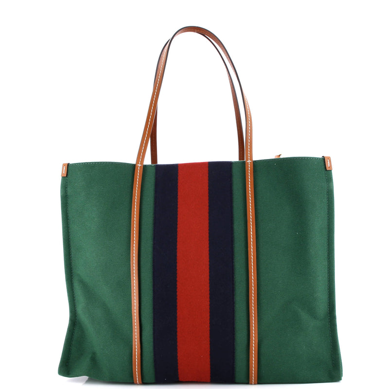 Interlocking G Web Tote Canvas Large