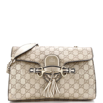 Emily Chain Flap Bag Guccissima Leather