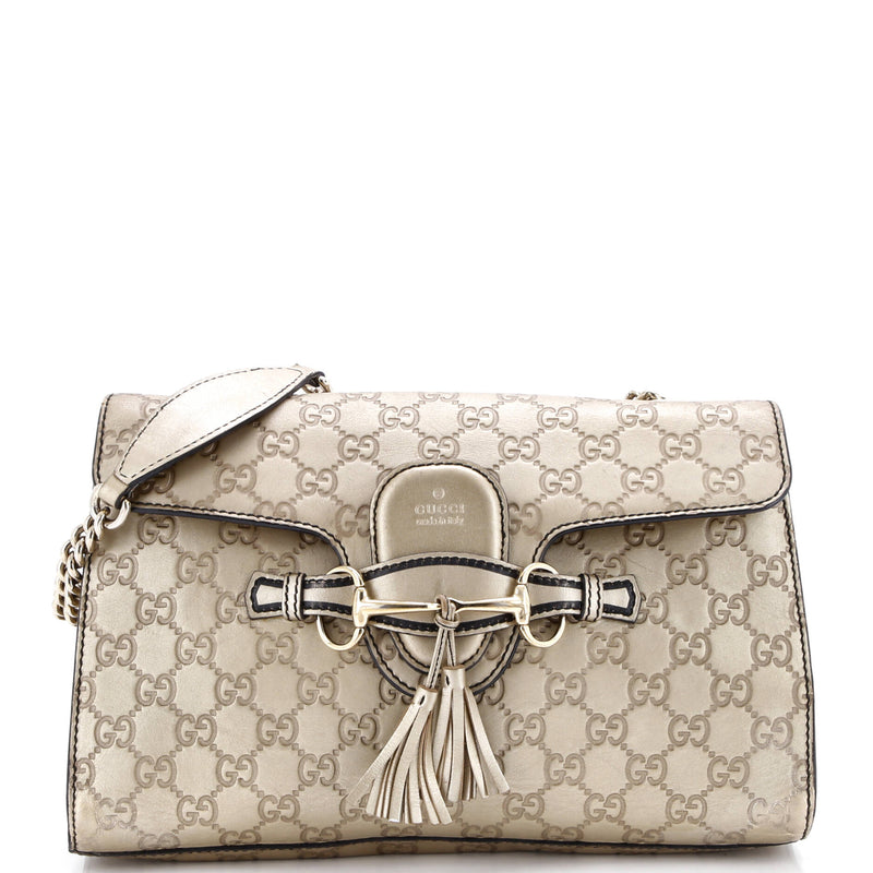 Emily Chain Flap Bag Guccissima Leather