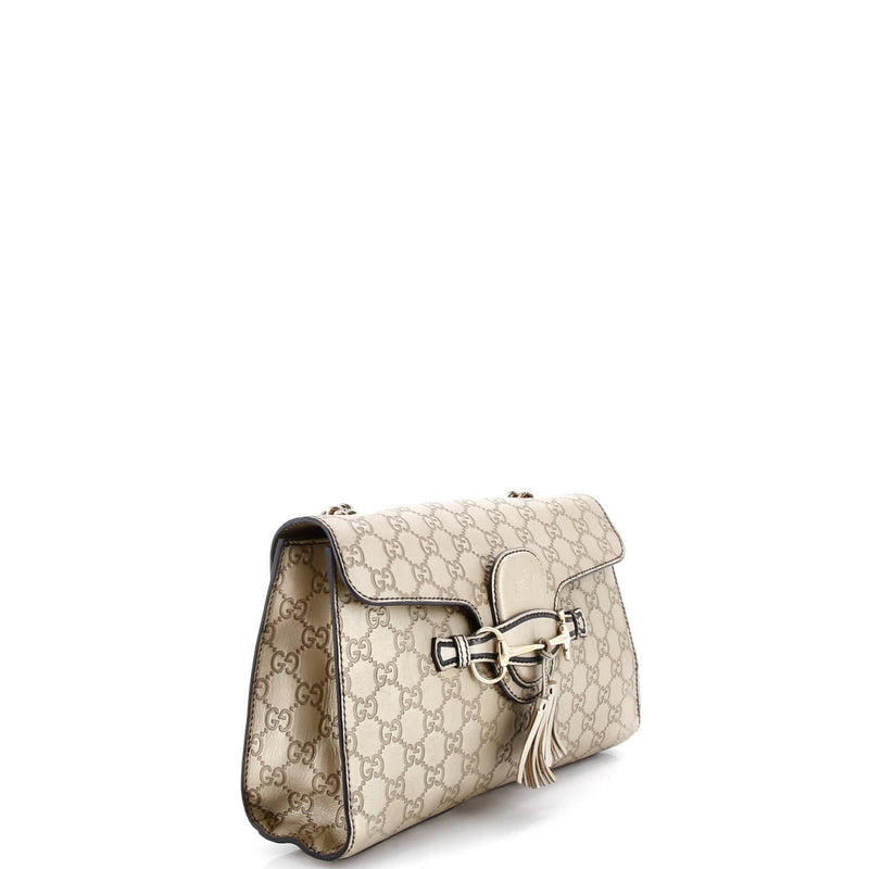 Emily Chain Flap Bag Guccissima Leather