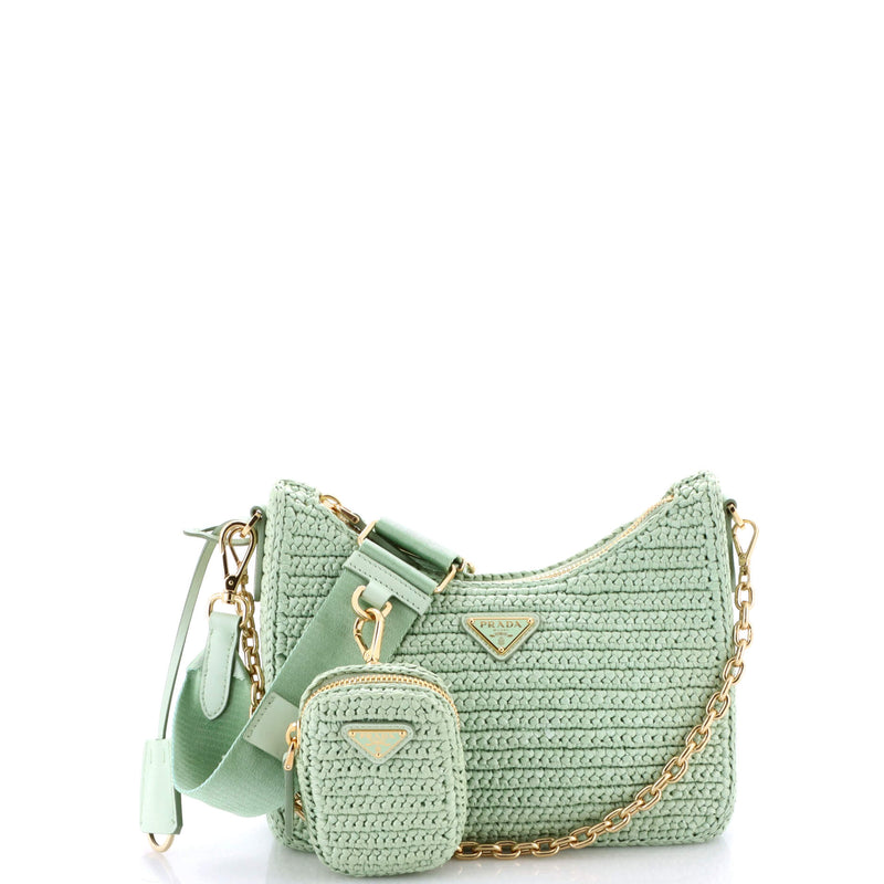 Re-Edition Shoulder Bag Raffia Small