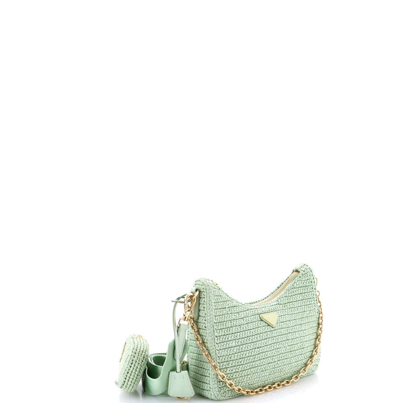 Re-Edition Shoulder Bag Raffia Small