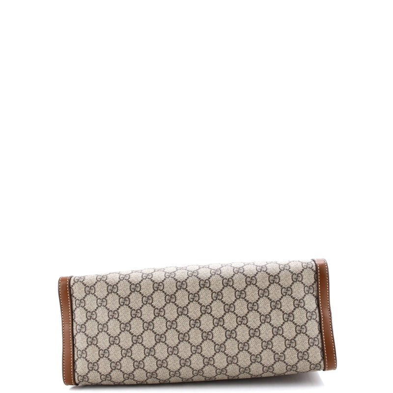 Padlock Chain Tote Gg Coated Canvas With