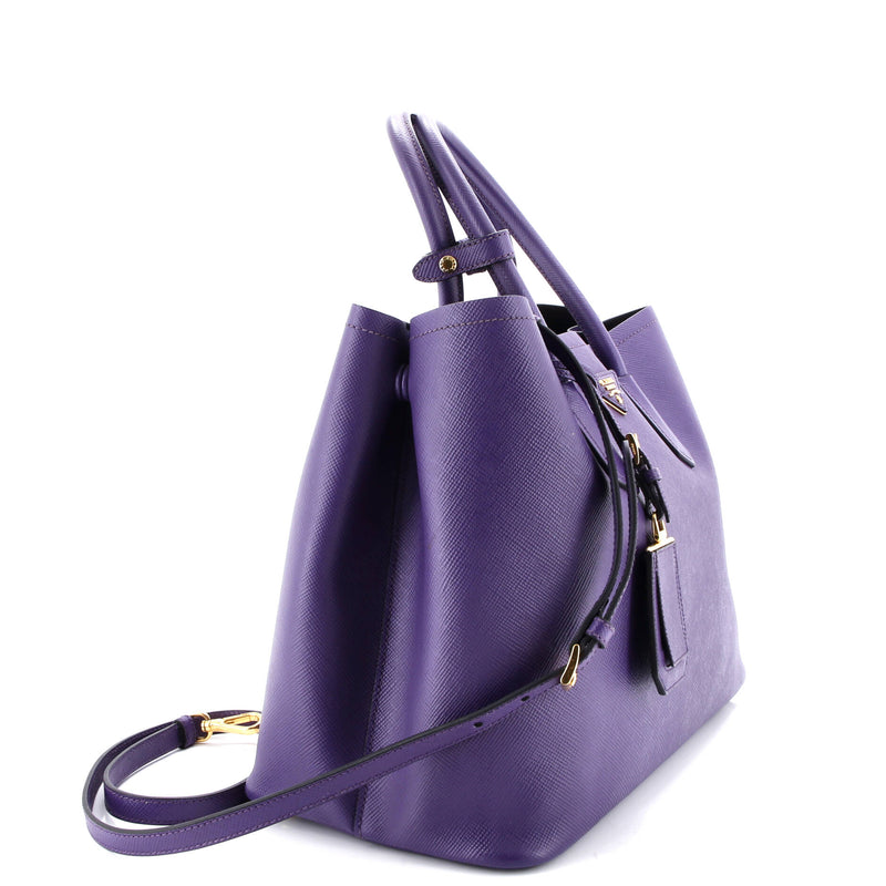 Cuir Double Tote Saffiano Leather Large