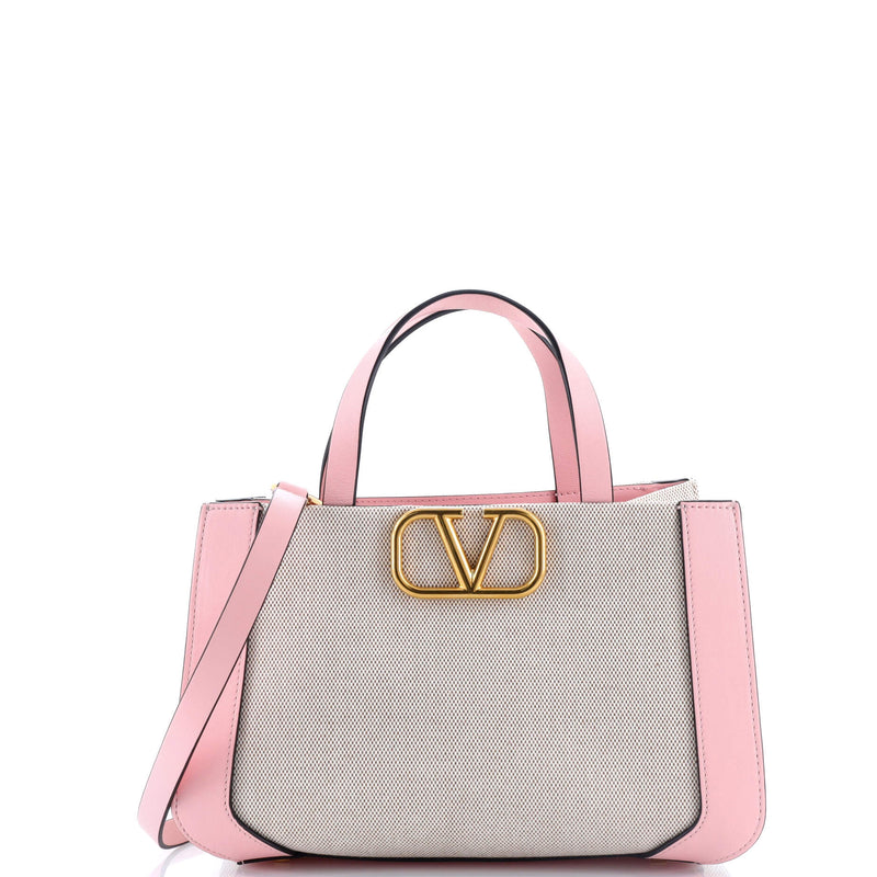 Vlogo Shopper Tote Canvas And Leather