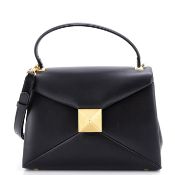 One Stud Top Handle Flap Bag Leather