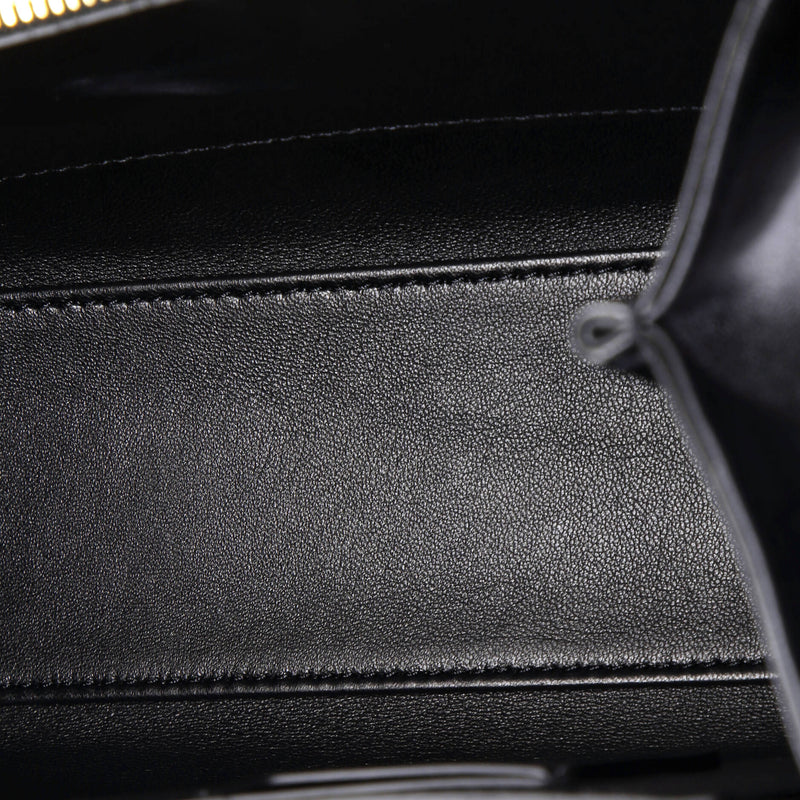 One Stud Top Handle Flap Bag Leather