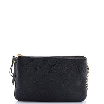 Double Zip Pochette Empreinte Leather