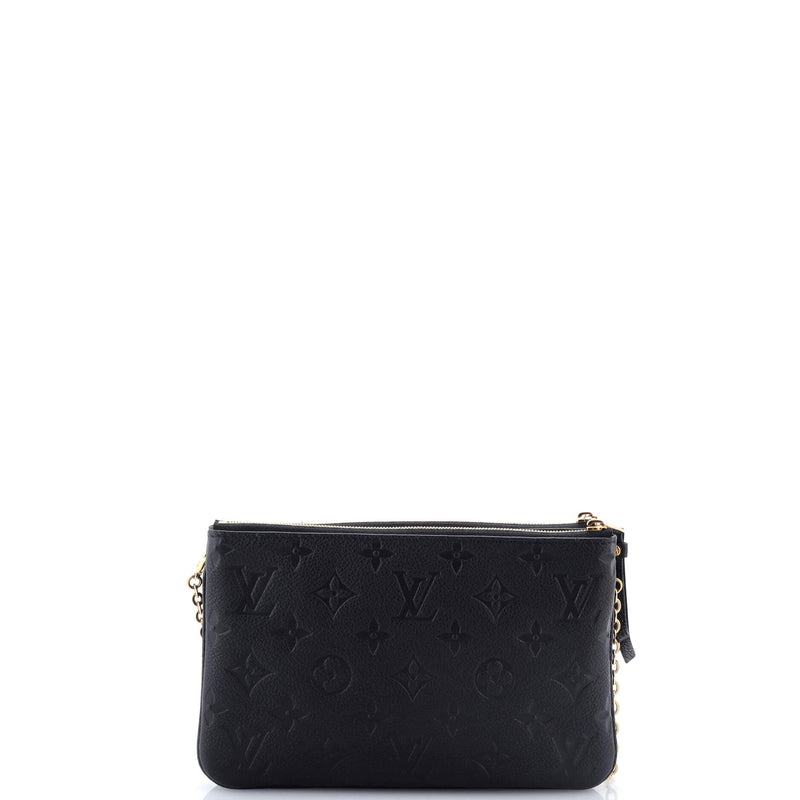 Double Zip Pochette Empreinte Leather