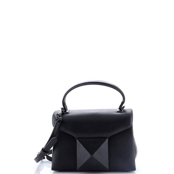 One Stud Top Handle Flap Bag Leather