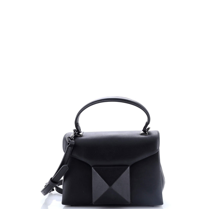 One Stud Top Handle Flap Bag Leather