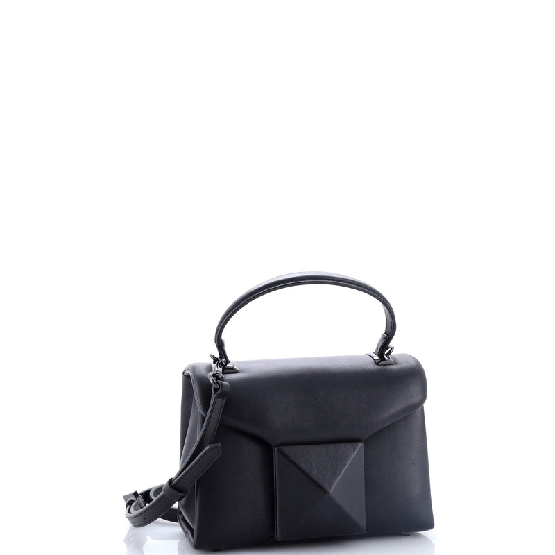 One Stud Top Handle Flap Bag Leather