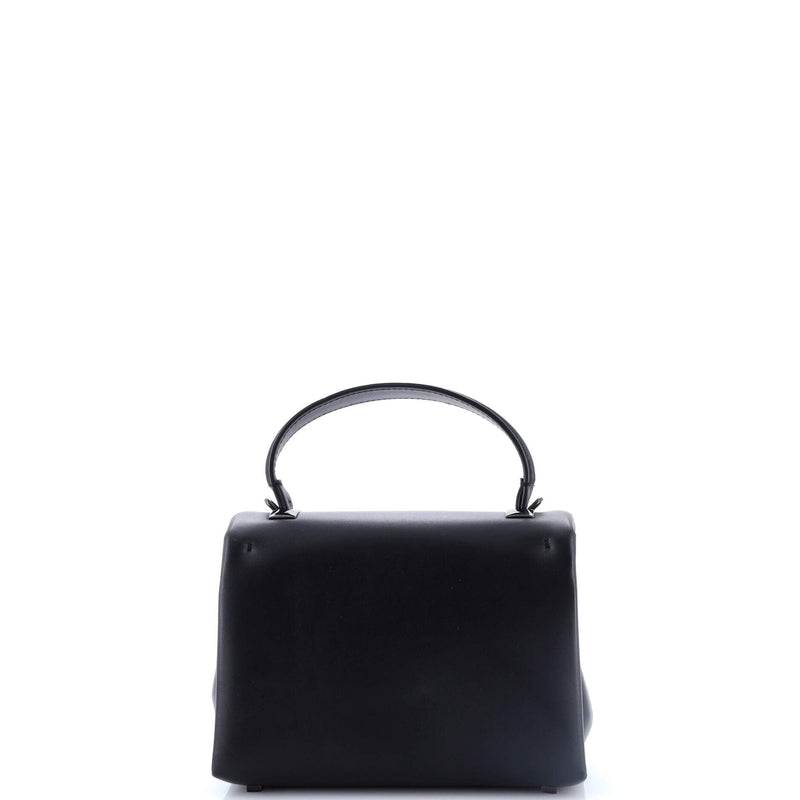 One Stud Top Handle Flap Bag Leather