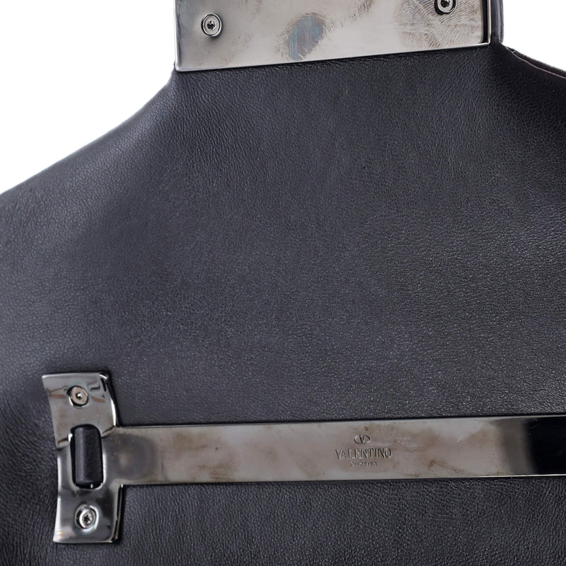 One Stud Top Handle Flap Bag Leather