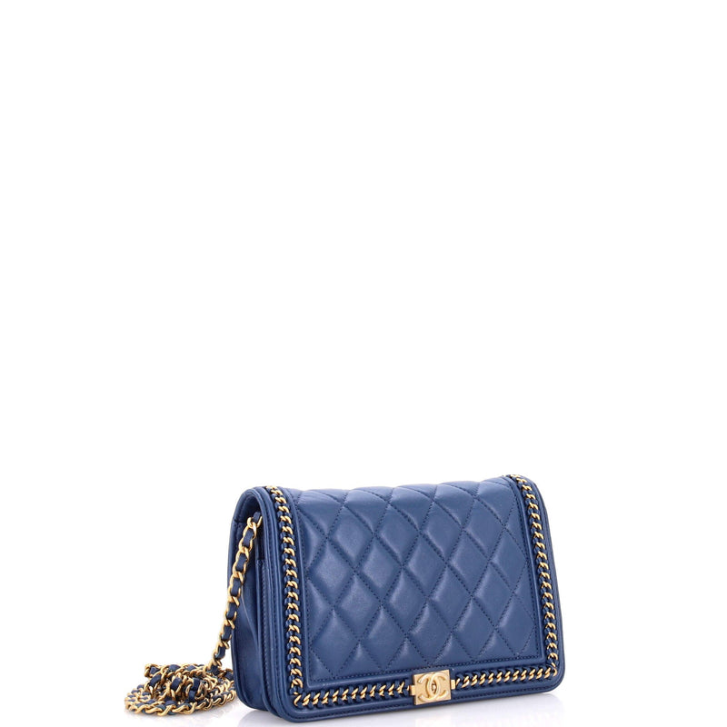 Chain Around Boy Wallet On Quilted