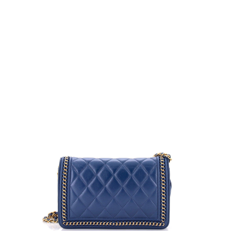 Chain Around Boy Wallet On Quilted