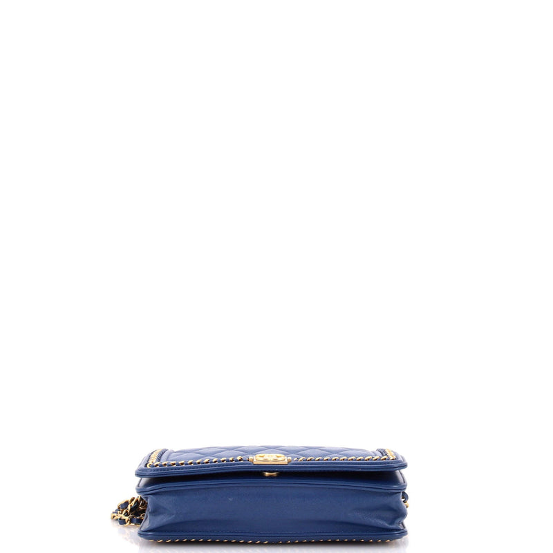 Chain Around Boy Wallet On Quilted