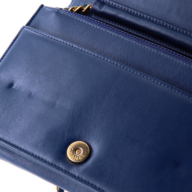 Chain Around Boy Wallet On Quilted