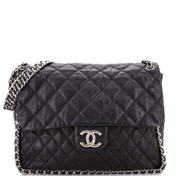Chain Around Flap Bag Quilted Leather