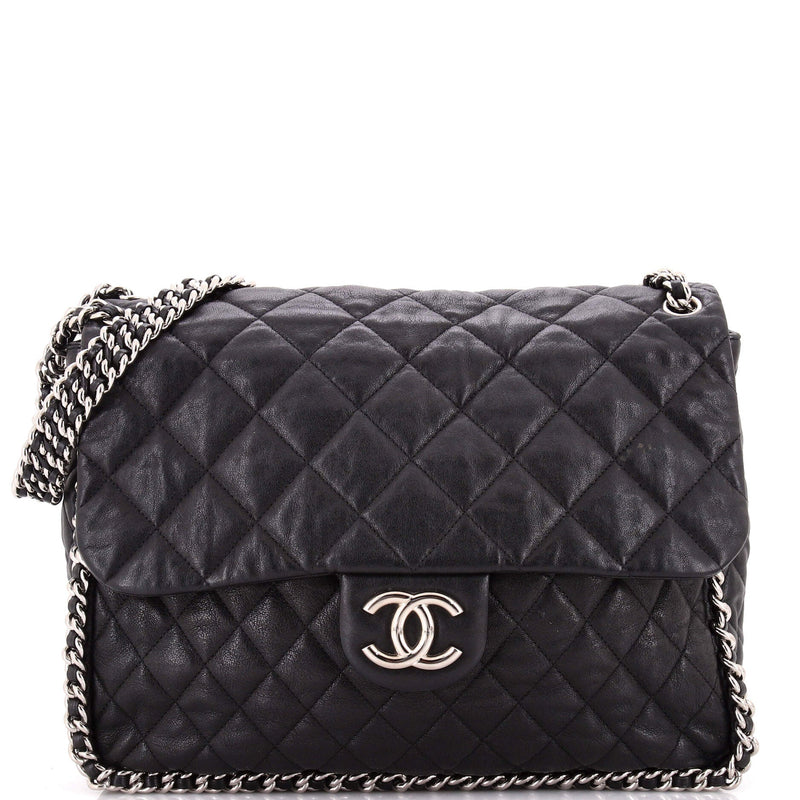 Chain Around Flap Bag Quilted Leather