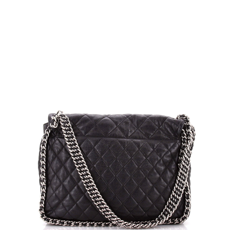 Chain Around Flap Bag Quilted Leather