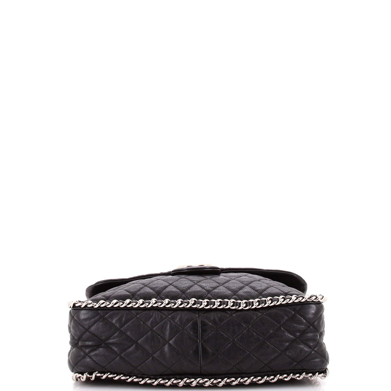 Chain Around Flap Bag Quilted Leather
