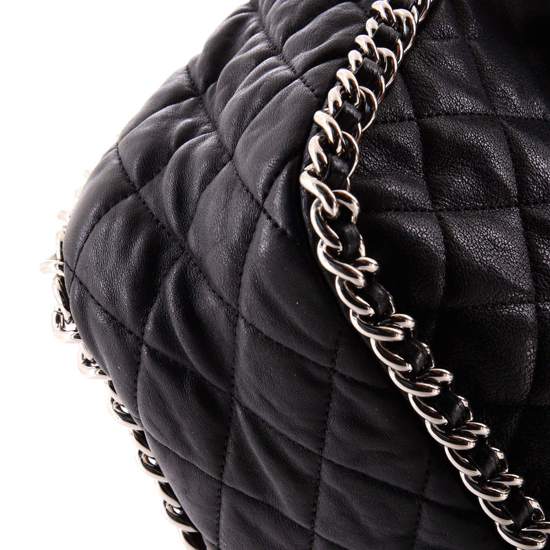 Chain Around Flap Bag Quilted Leather