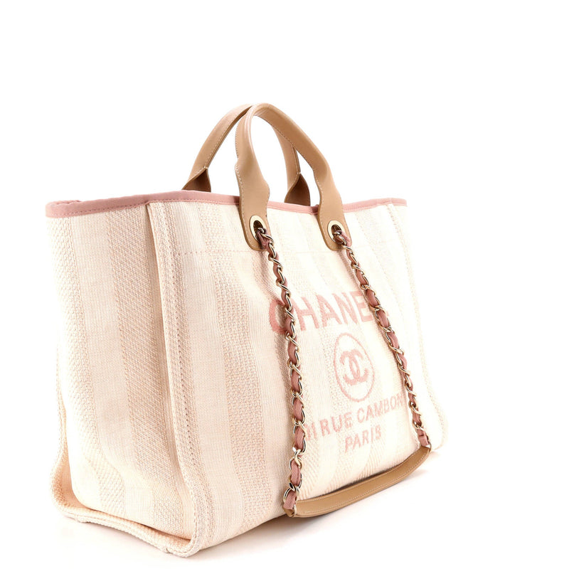 Deauville Tote Striped Mixed Fibers