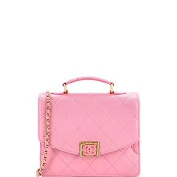 Square Top Handle Convertible Flap Bag