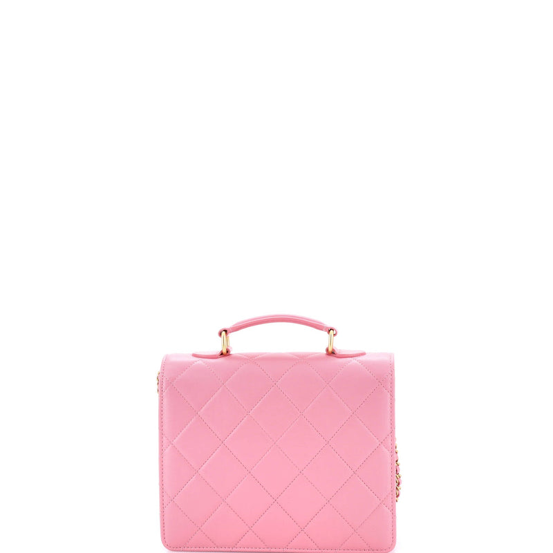 Square Top Handle Convertible Flap Bag