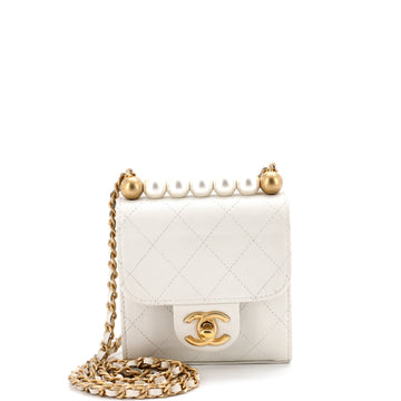 Chic Pearls Flap Clutch With Chain