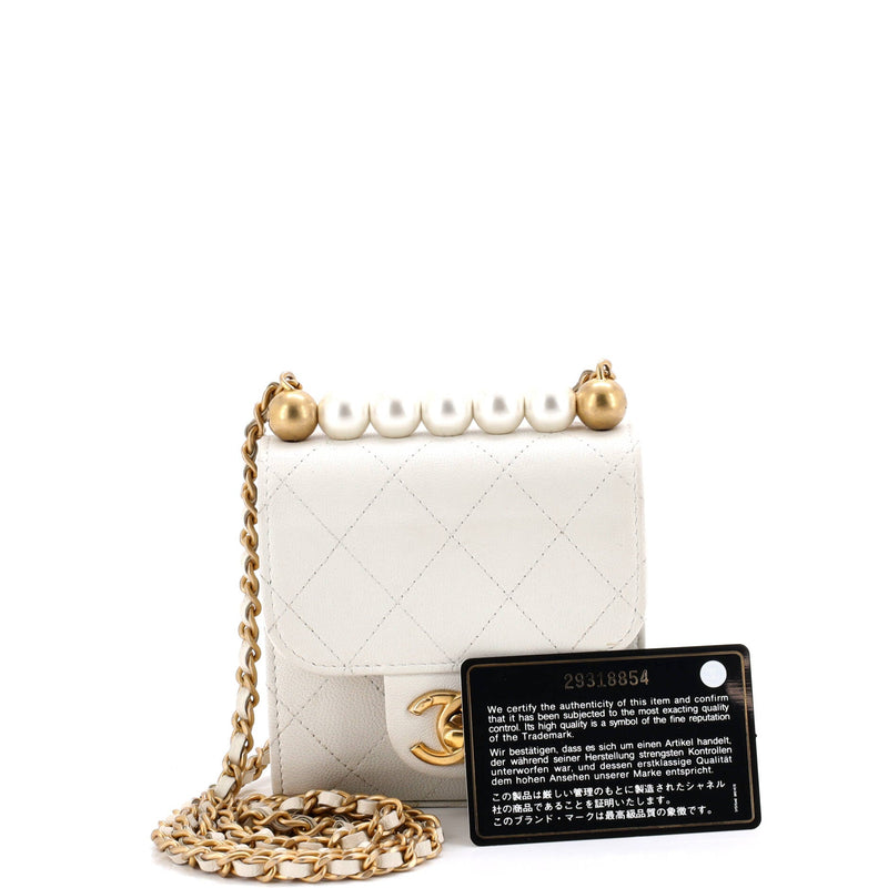 Chic Pearls Flap Clutch With Chain